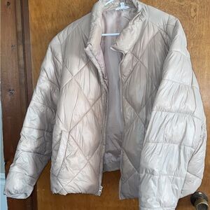 Time and Tru Light Beige Puffer Jacket
